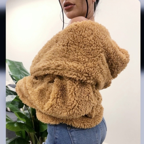 MOCHA FLEECED HOODIE - Picture 2 of 6